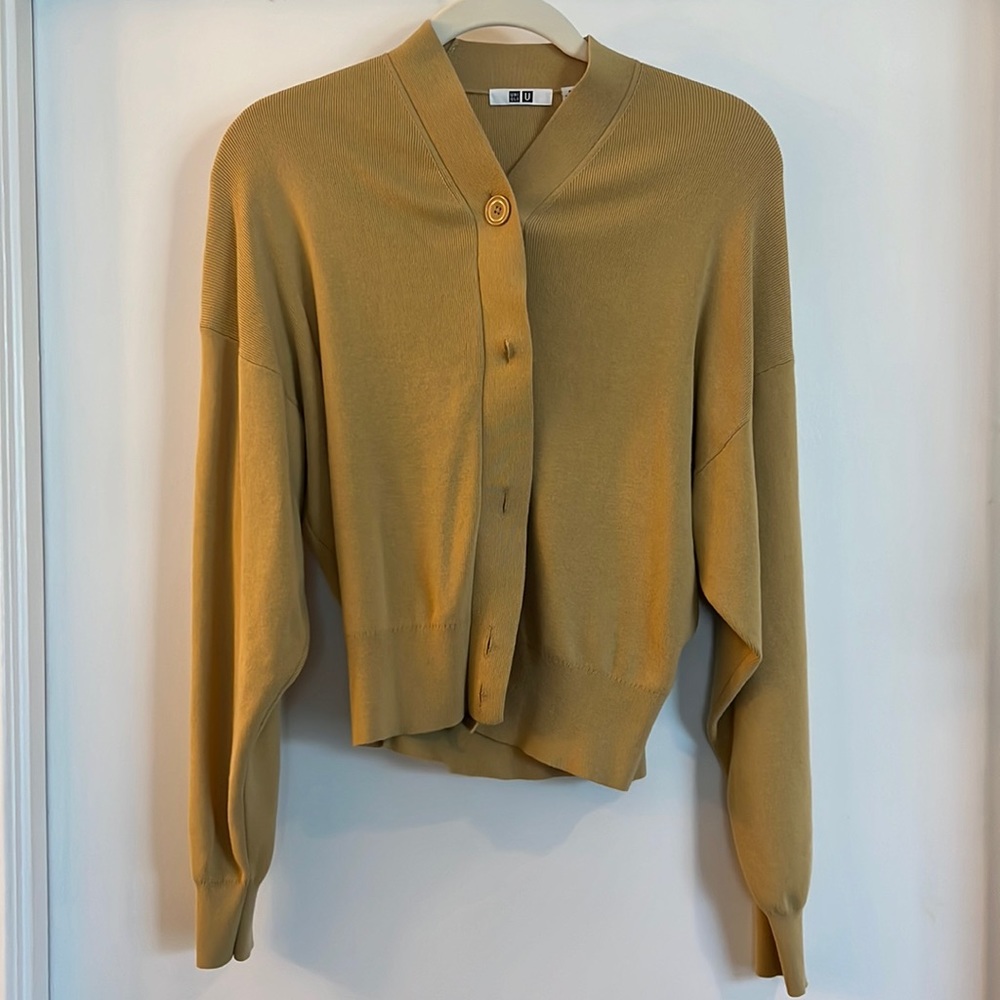 Uniqlo U Women’s Mustard Cotton Cardigan, Medium